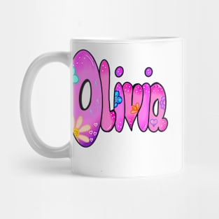 Olivia girls first name in Pink Personalized personalised customised name Olivia Mug